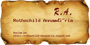 Rothschild Annamária névjegykártya